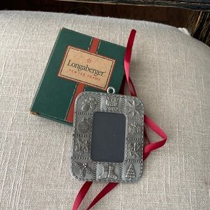 Longaberger Pewter Frame Ornament, 2002